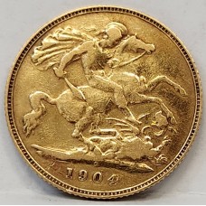 AUSTRALIA 1904 . HALF 1/2 SOVEREIGN . PERTH . GOLD
